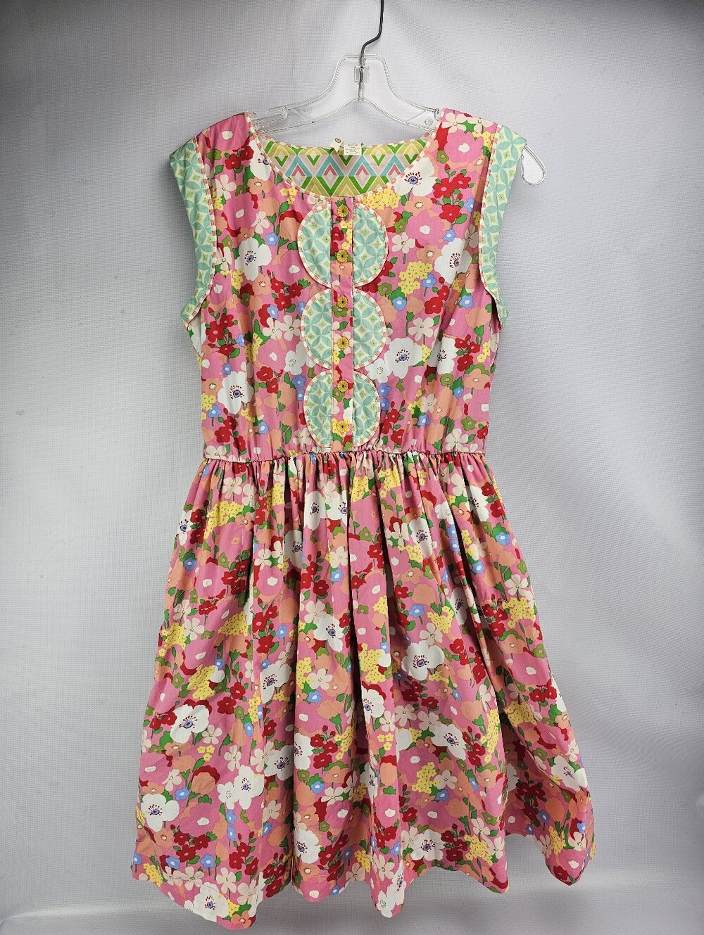 Matilda Jane "Leah" Dress Sleeveless Vibrant Colorful Floral Whimsical Women's M
